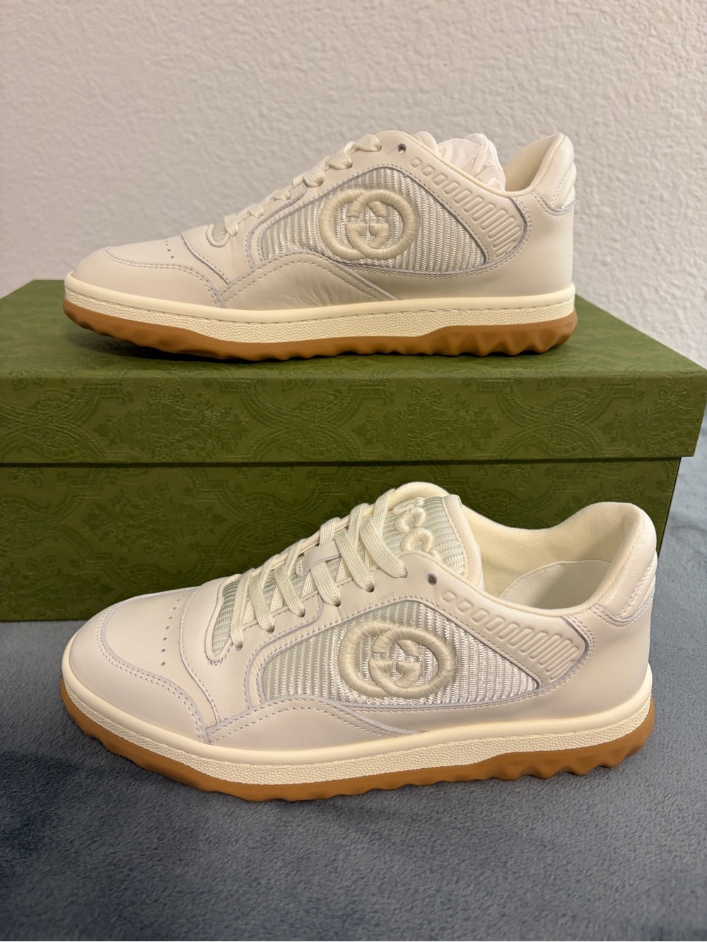 Brand New Women’s Gucci MAC80 Embroidered Sneakers ‘White Gum’ Sz 35 (US 5) - Picture 5 of 9